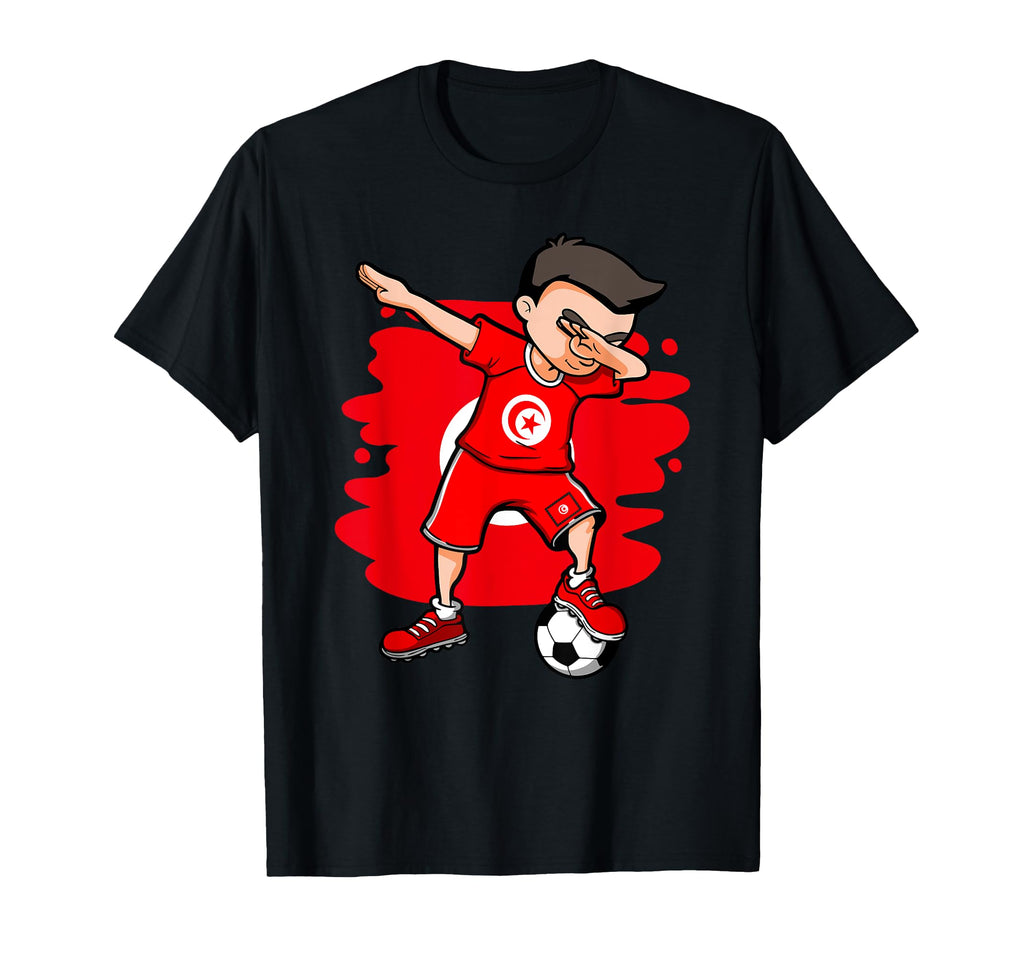 Dabbing Soccer Tunisia Jersey T-Shirt - Novelty Apparel for Adults - T-Shirt, Sweatshirt, Hoodie