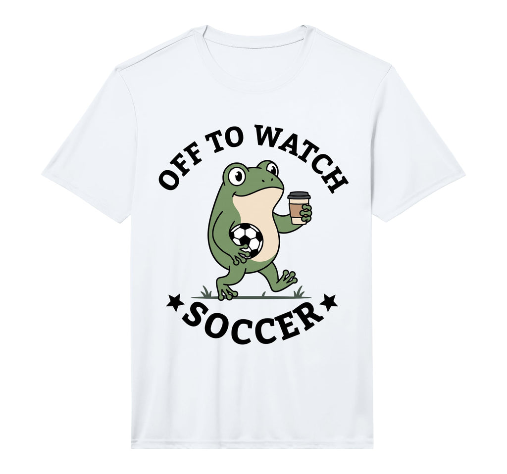 Mens Off To Watch Soccer Mom Funny T-Shirt - Minimalist Print for Adults - T-Shirt, Sweatshirt, Hoodie