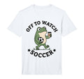 Mens Off To Watch Soccer Mom Funny T-Shirt - Minimalist Print for Adults - T-Shirt, Sweatshirt, Hoodie