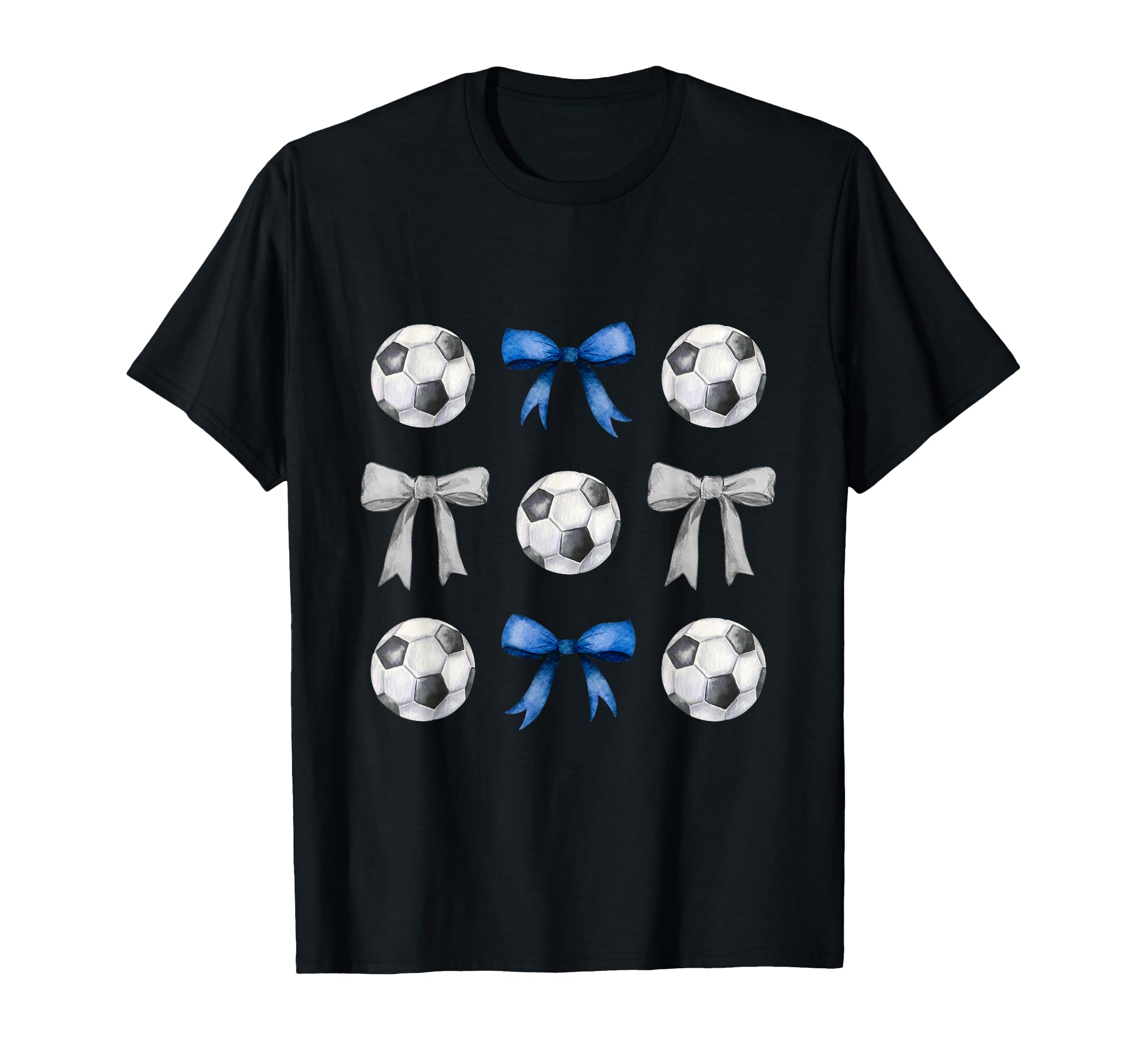 Soccer Balls Bows Soccer Player Blue Gray T-Shirt - Minimalist Print Unisex - T-Shirt, Sweatshirt, Hoodie