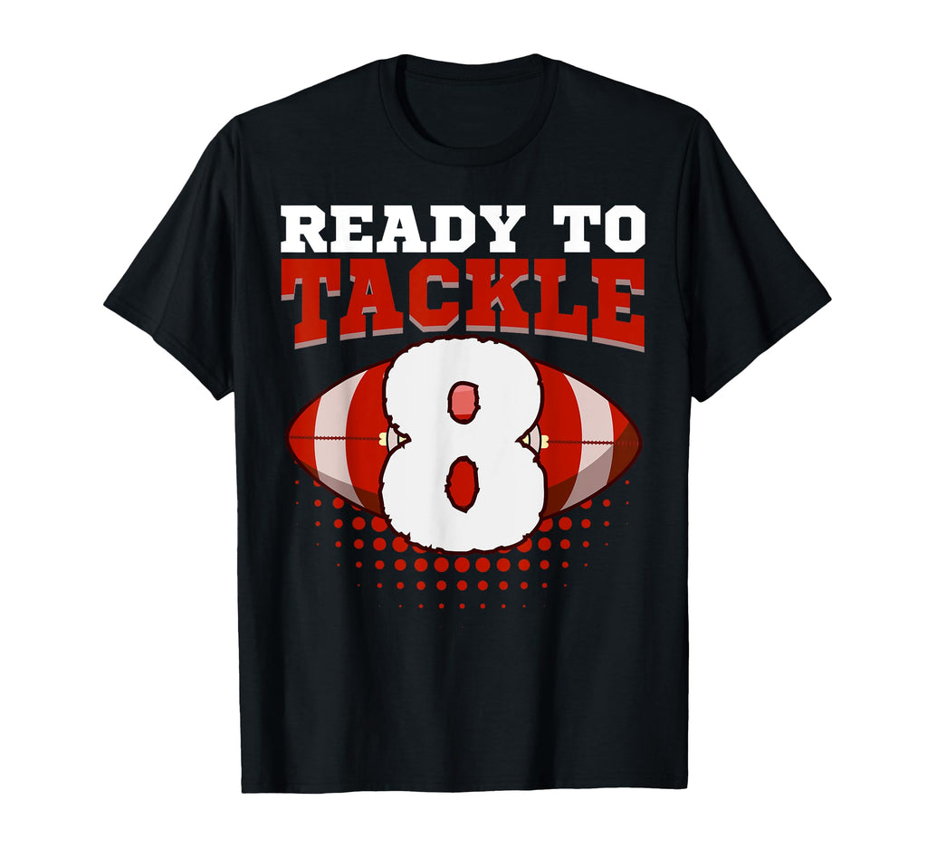 Football 8Th Birthday Player Tackle T-Shirt - Minimalist Print for Adults - T-Shirt, Sweatshirt, Hoodie
