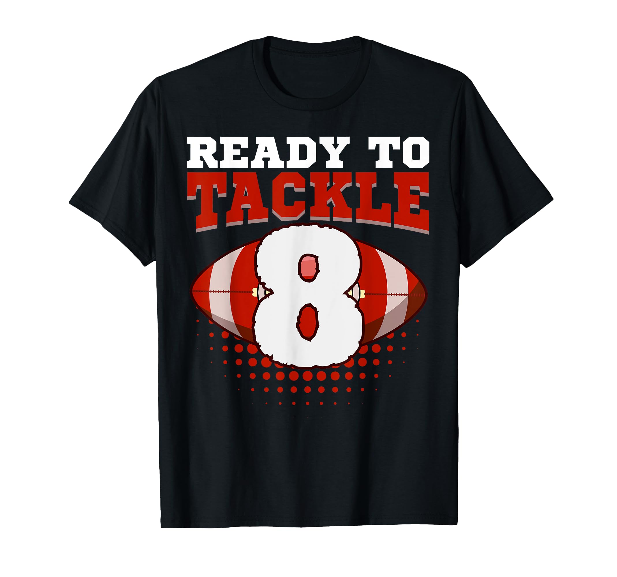Football 8Th Birthday Player Tackle T-Shirt - Minimalist Print for Adults - T-Shirt, Sweatshirt, Hoodie