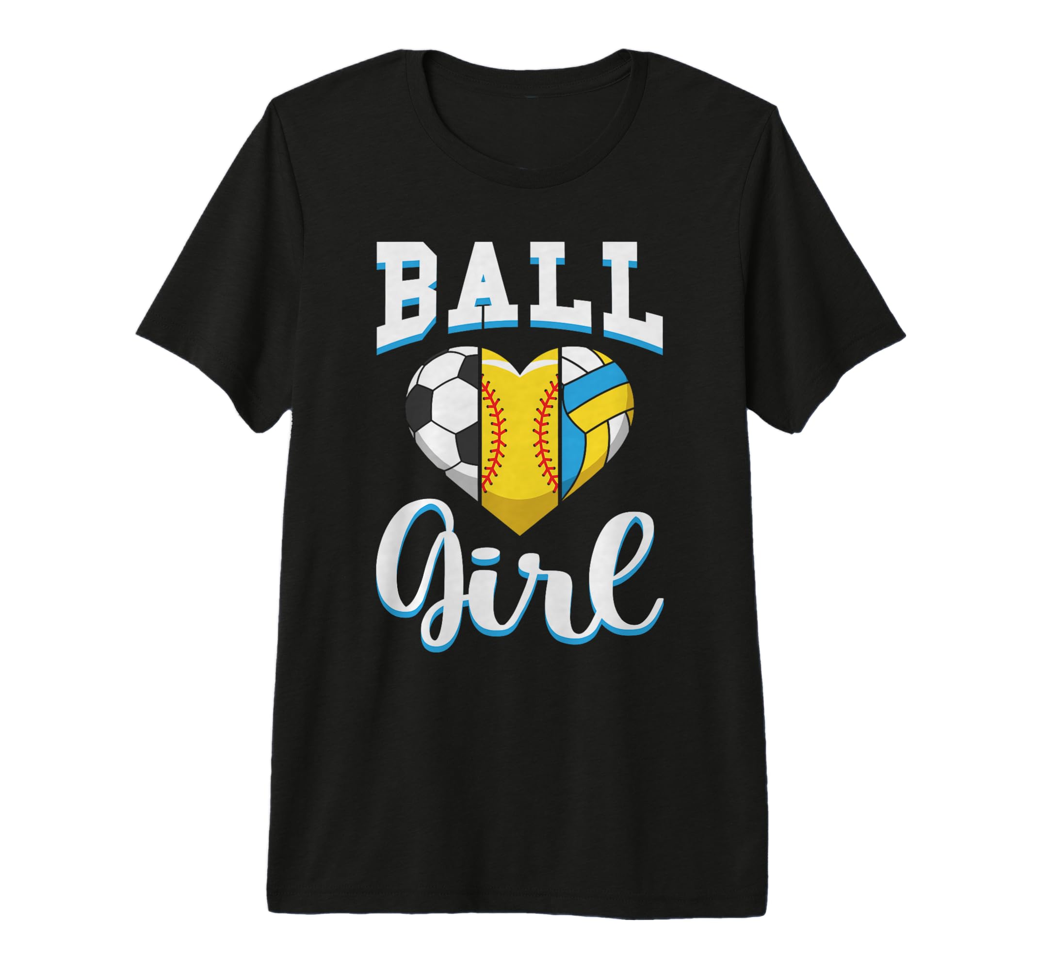 Ball Sports Heart Soccer Softball T-Shirt - Custom Art Print for Adults - T-Shirt, Sweatshirt, Hoodie