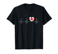 Canada Love Heartbeat And Canadian Flag T-Shirt - Aesthetic Graphic Unisex - T-Shirt, Sweatshirt, Hoodie