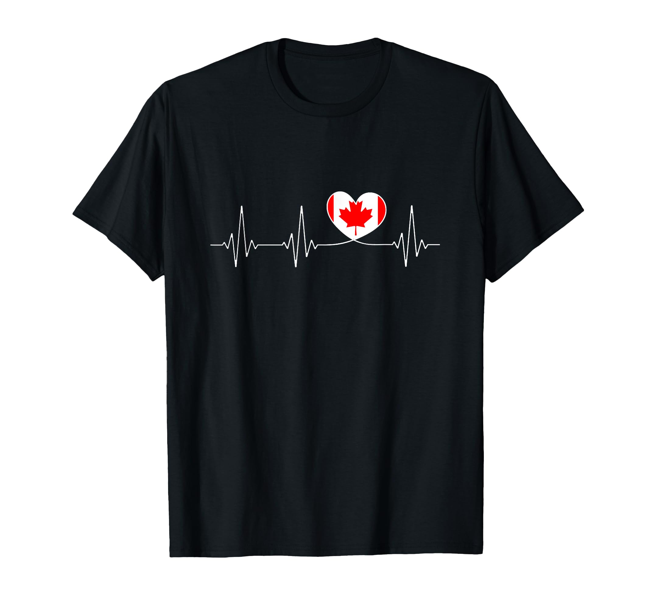 Canada Love Heartbeat And Canadian Flag T-Shirt - Aesthetic Graphic Unisex - T-Shirt, Sweatshirt, Hoodie