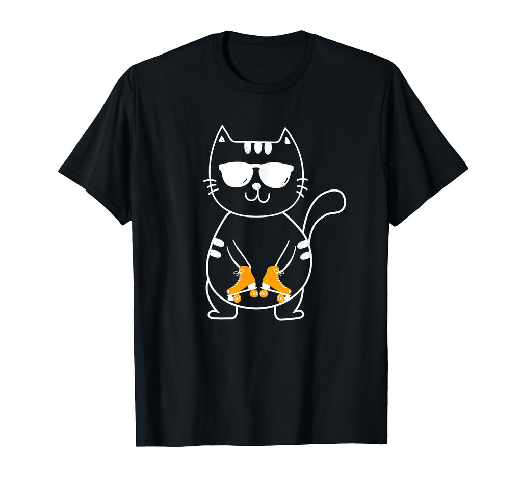 Roller Skating Cat Skater Roller Skates T-Shirt - Minimalist Print Unisex - T-Shirt, Sweatshirt, Hoodie