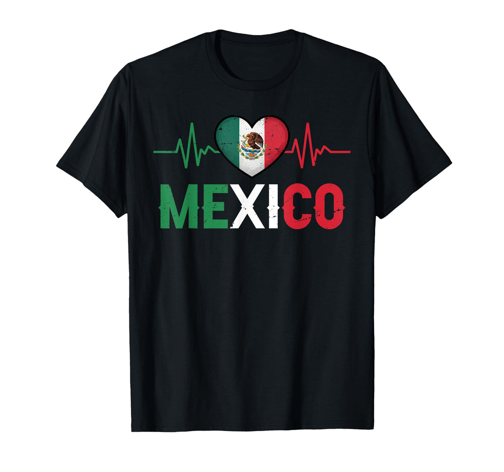 Mexico Flag Mexican Pride Heartbeat T-Shirt - Fun Novelty Design Unisex - T-Shirt, Sweatshirt, Hoodie