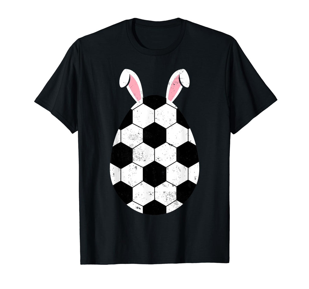 Funny Soccer Ball Bunny Ears Eggs Easter T-Shirt - Graphic Print Men Women - T-Shirt, Sweatshirt, Hoodie