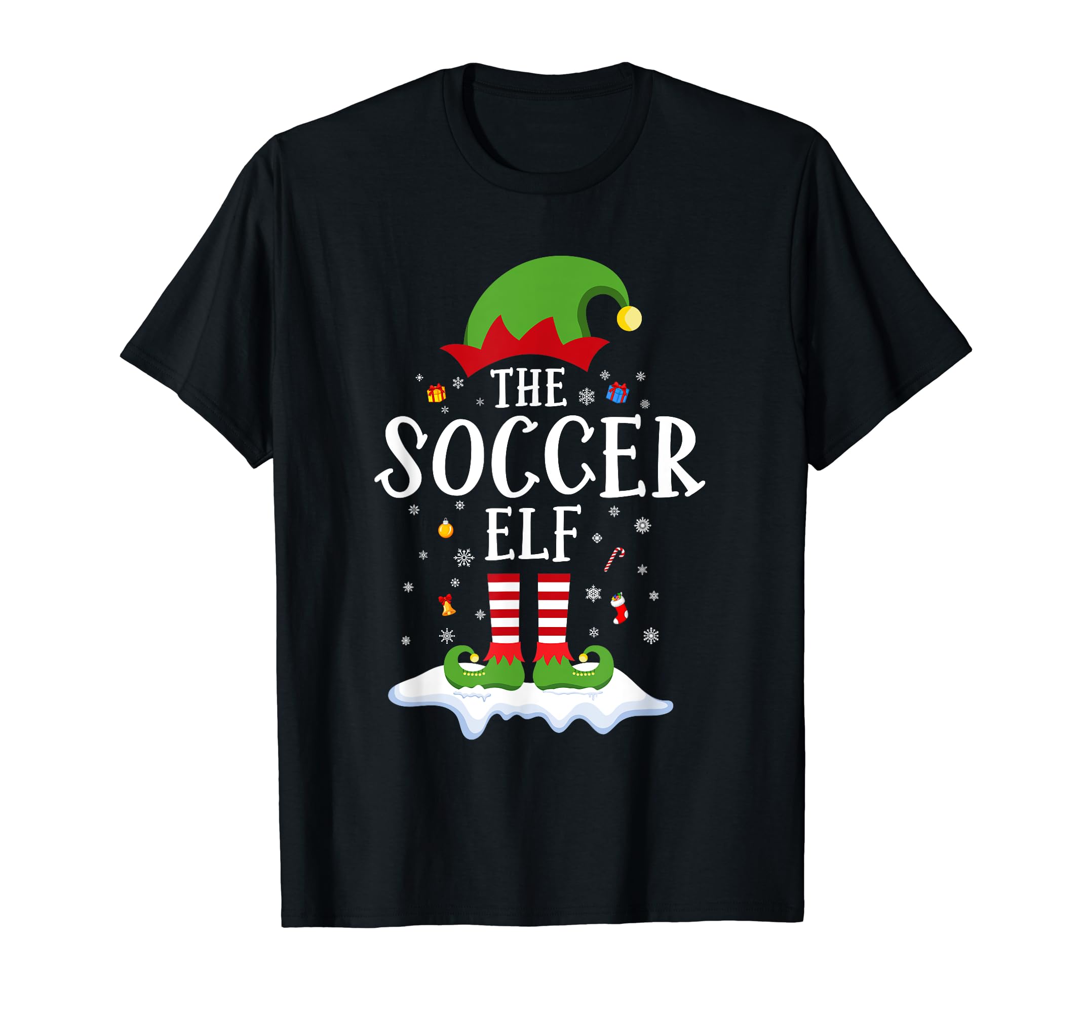 Soccer Elf Funny Matching Family Pajama T-Shirt - Fun Novelty Design Unisex - T-Shirt, Sweatshirt, Hoodie