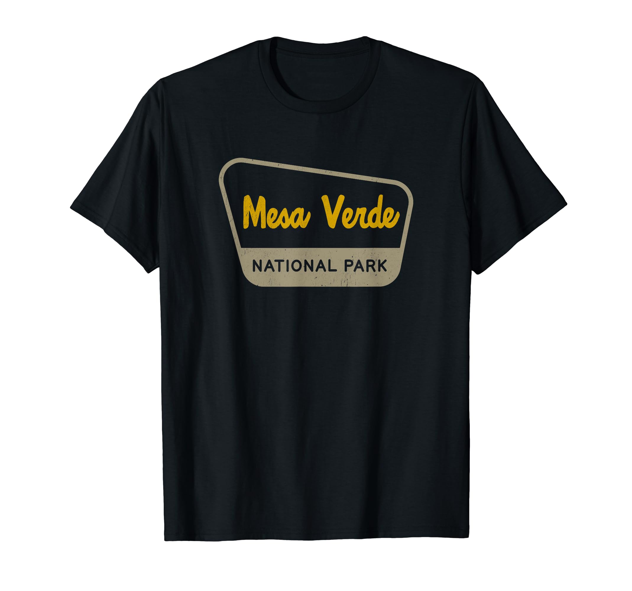 Mesa Verde National Park Two Tone Sign T-Shirt - Novelty Apparel for Adults - T-Shirt, Sweatshirt, Hoodie