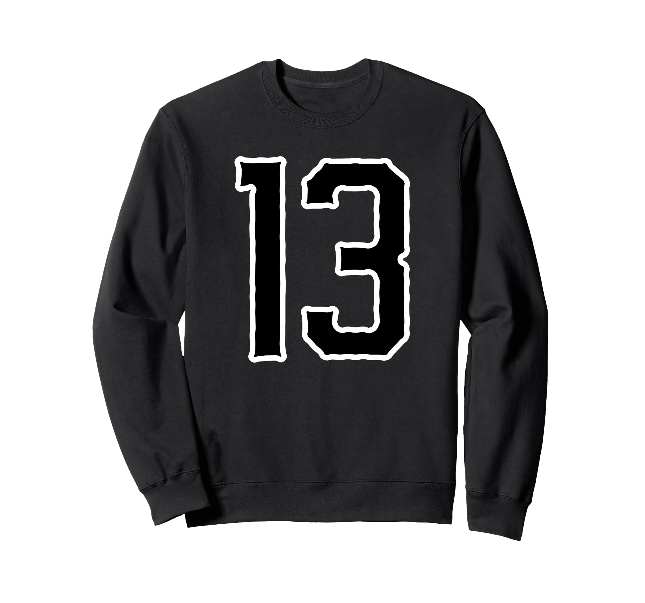 Number 13 White Black Sport Sweatshirt - Custom Art Print for Adults - T-Shirt, Sweatshirt, Hoodie