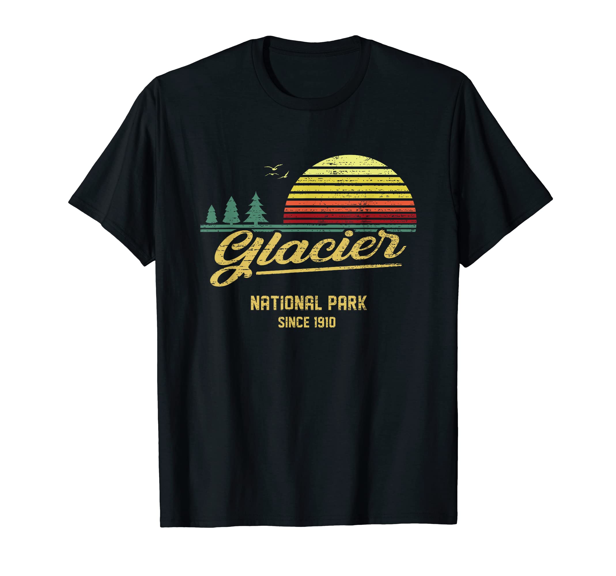 Glacier 1910 Est National Park Outdoor T-Shirt - Graphic Print Unisex - T-Shirt, Sweatshirt, Hoodie