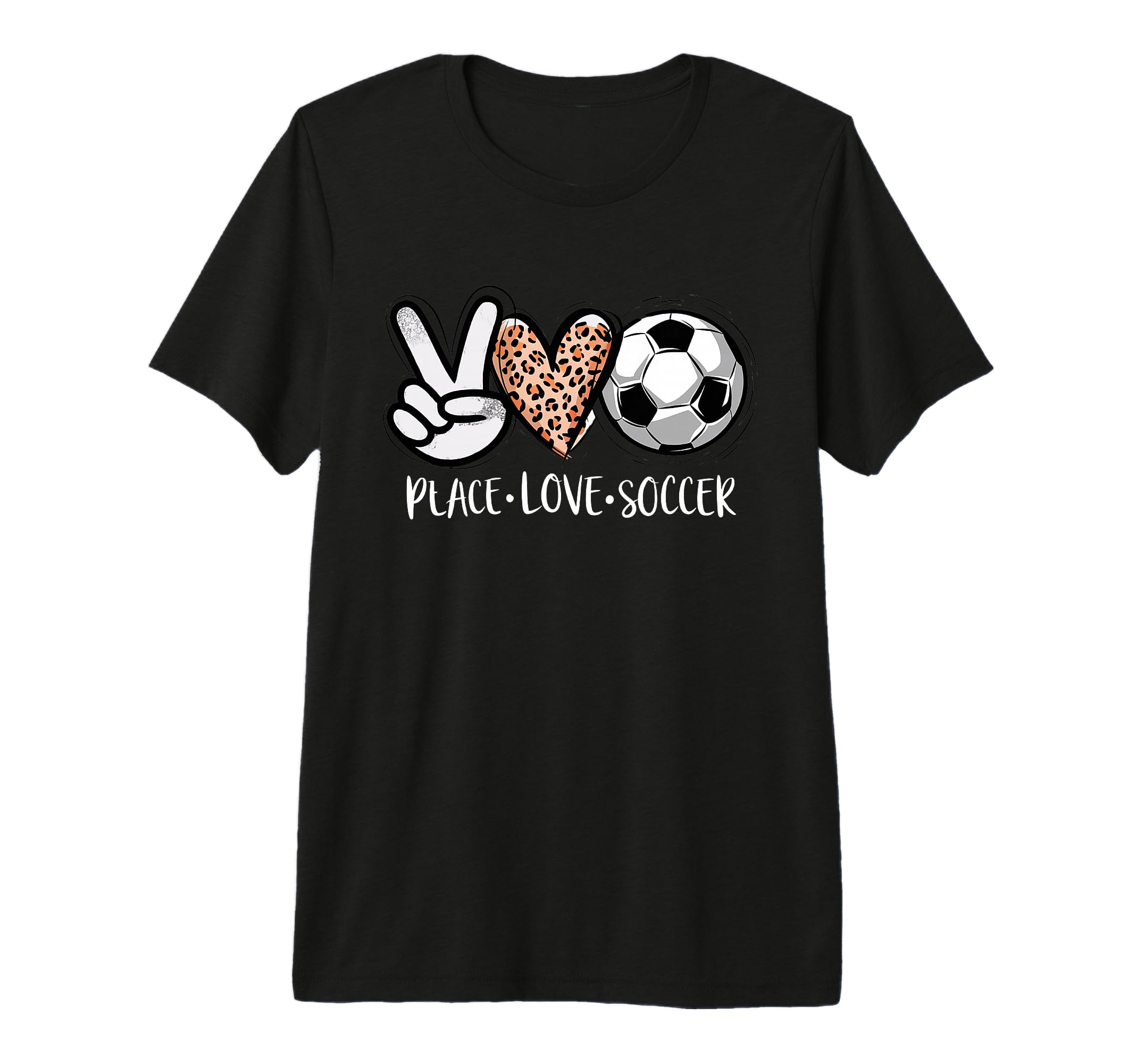 Peace Love Soccer Leopard Sport T-Shirt - Casual Everyday Wear for Adults - T-Shirt, Sweatshirt, Hoodie