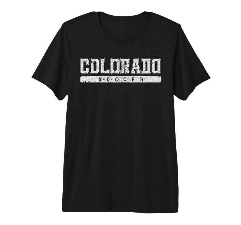 Colorado Soccer White Text Tri Blend T-Shirt - Novelty Apparel Men Women - T-Shirt, Sweatshirt, Hoodie