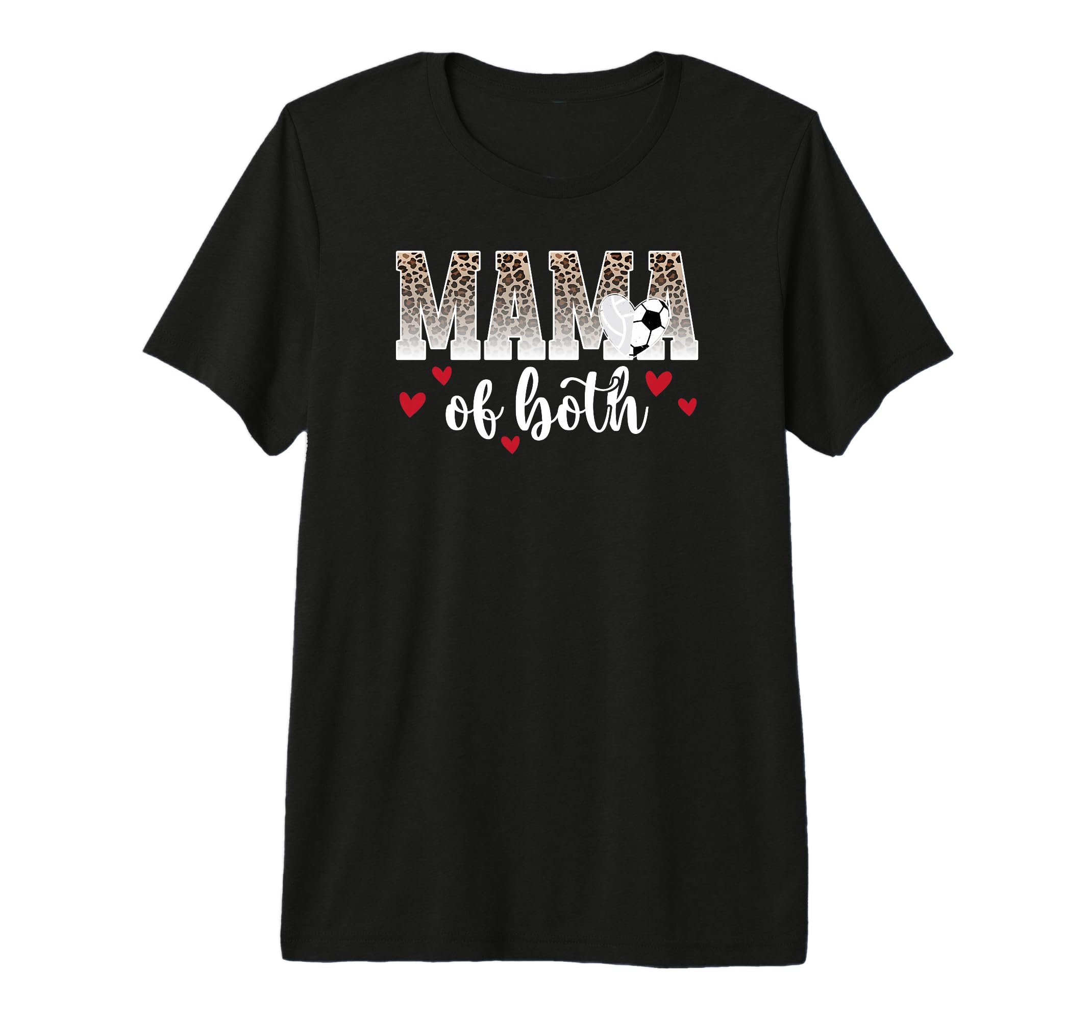 Mama Both Leopard Volleyball Soccer Mom T-Shirt - Trendy Graphic Men Women - T-Shirt, Sweatshirt, Hoodie