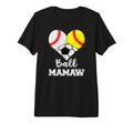 Ball Mamaw Heart Funny Baseball T-Shirt - Trendy Graphic for Adults - T-Shirt, Sweatshirt, Hoodie
