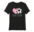 Womens Soccer Lover Heart And Ball T-Shirt - Aesthetic Graphic for Adults - T-Shirt, Sweatshirt, Hoodie