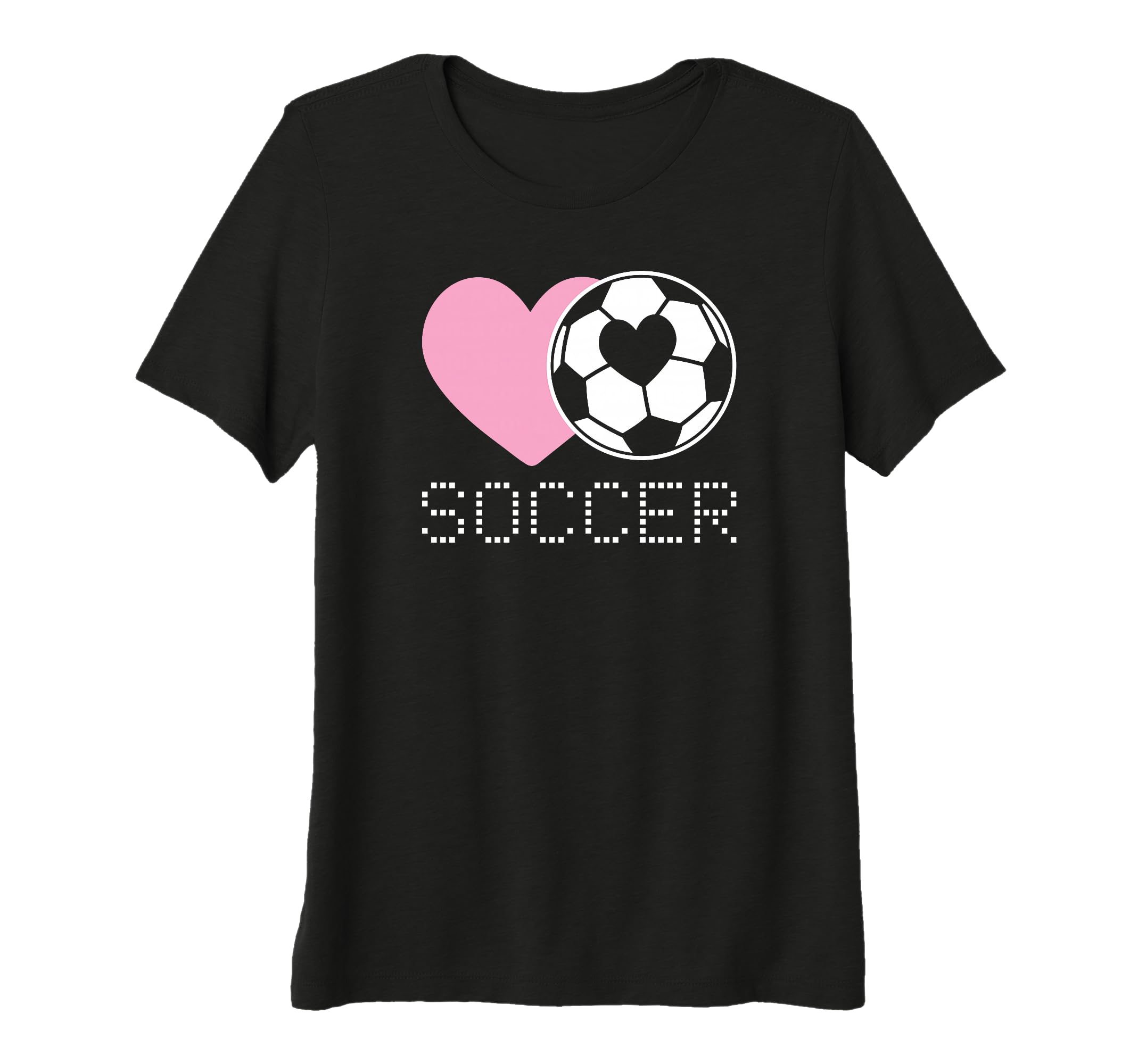 Womens Soccer Lover Heart And Ball T-Shirt - Aesthetic Graphic for Adults - T-Shirt, Sweatshirt, Hoodie