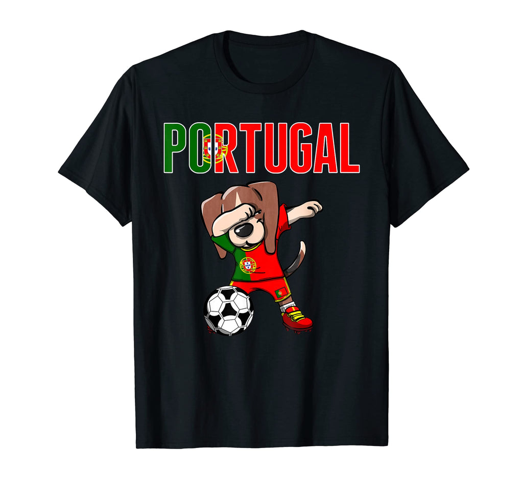 Dabbing Beagle Portugal Soccer Fans T-Shirt - Novelty Apparel Unisex - T-Shirt, Sweatshirt, Hoodie