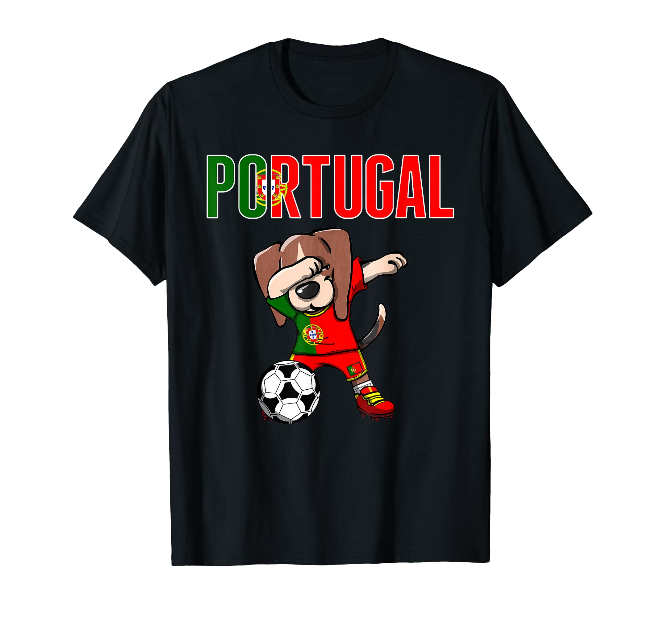 Dabbing Beagle Portugal Soccer Fans T-Shirt - Novelty Apparel Unisex - T-Shirt, Sweatshirt, Hoodie