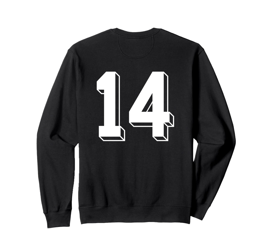 Number 14 Backside 80S 90S Team Sweatshirt - Novelty Apparel Men Women - T-Shirt, Sweatshirt, Hoodie