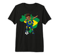 Brazil Soccer Dab Flag Football Tri T-Shirt - Novelty Apparel for Adults - T-Shirt, Sweatshirt, Hoodie