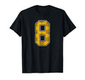 Gold Soccer Pattern Number 8 Jersey T-Shirt - Novelty Apparel Unisex - T-Shirt, Sweatshirt, Hoodie