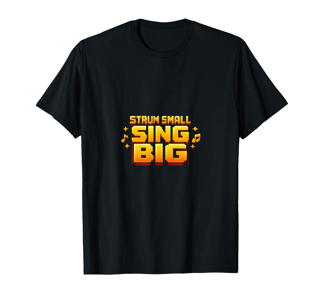 Ukulele Player Pixel Arcade Typography T-Shirt - Trendy Graphic for Adults - T-Shirt, Sweatshirt, Hoodie