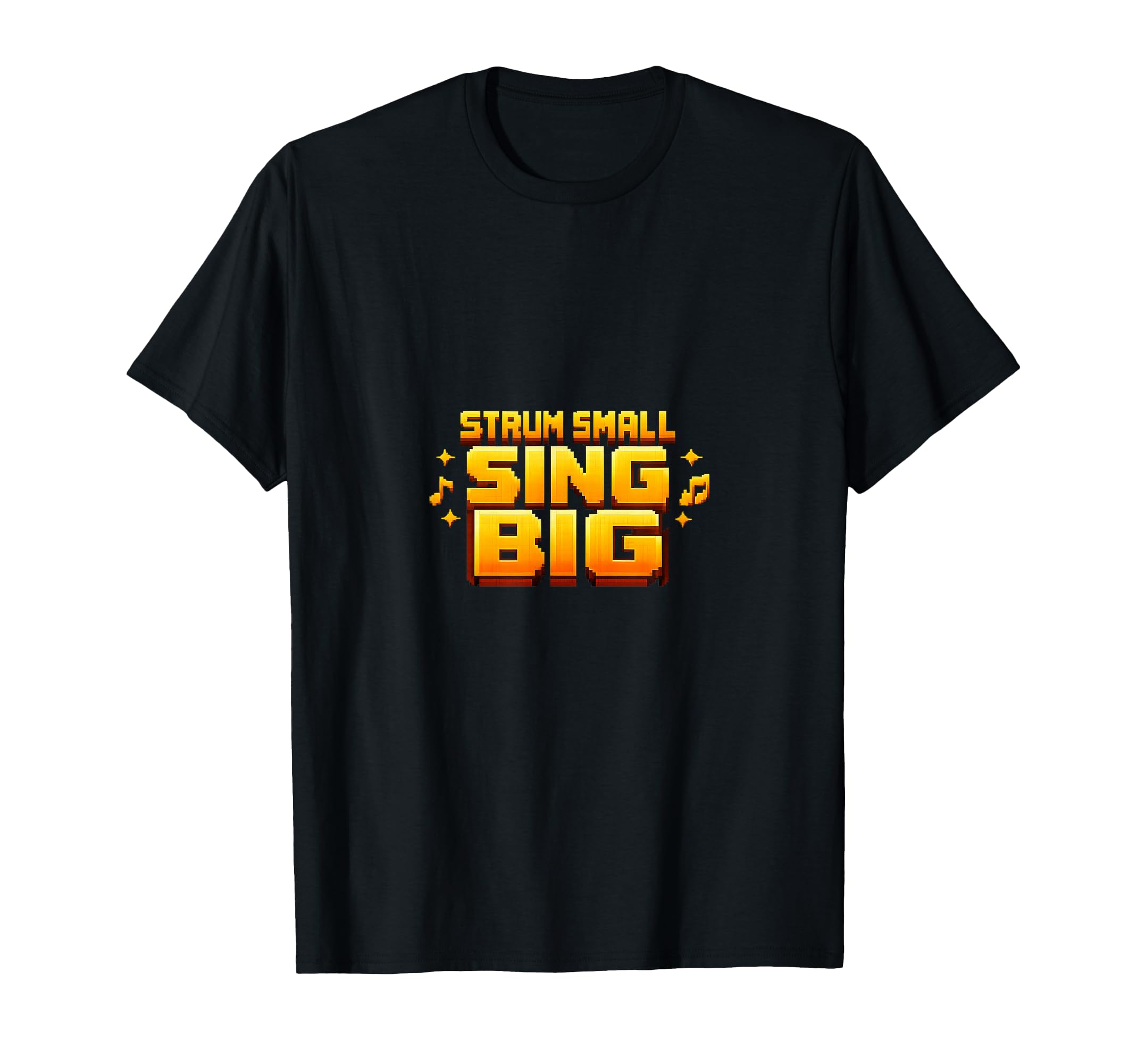 Ukulele Player Pixel Arcade Typography T-Shirt - Trendy Graphic for Adults - T-Shirt, Sweatshirt, Hoodie