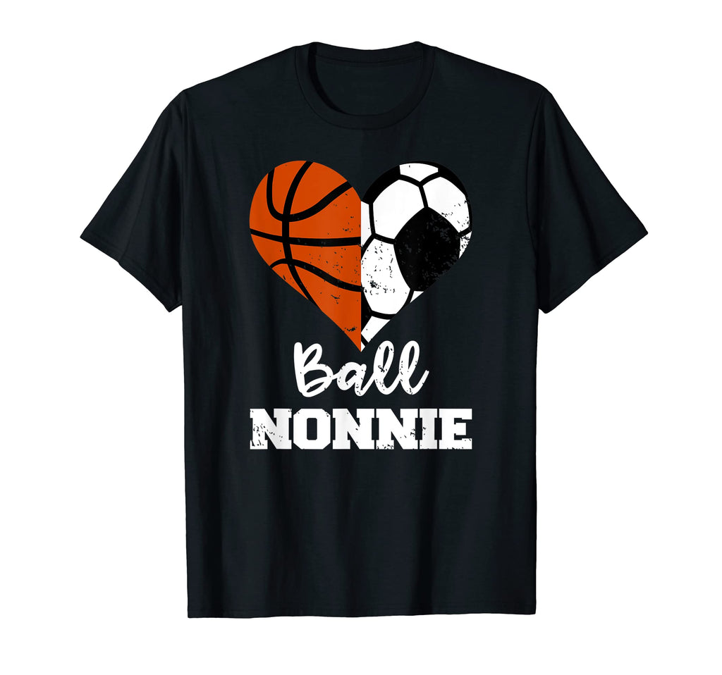 Ball Nonnie Heart Funny Soccer Basketball T-Shirt - Trendy Graphic Unisex - T-Shirt, Sweatshirt, Hoodie