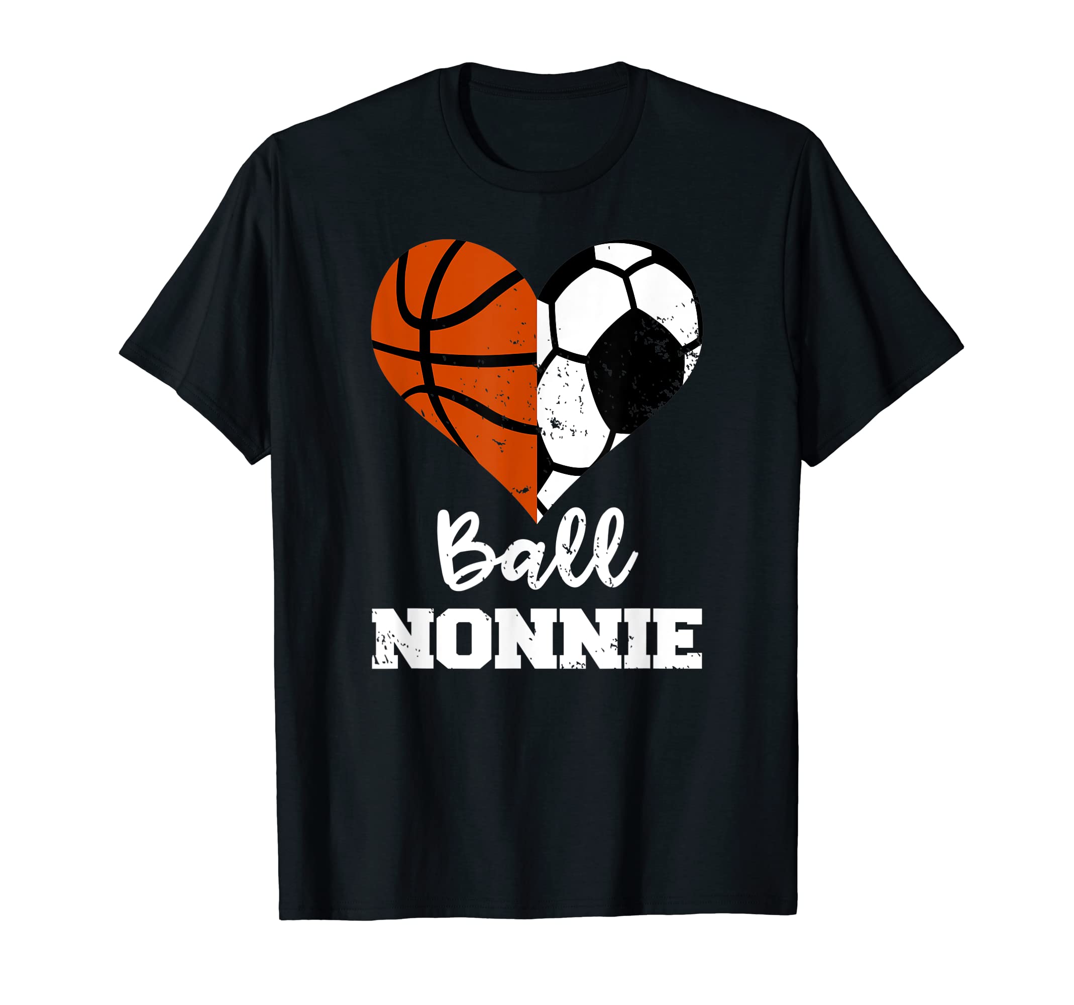 Ball Nonnie Heart Funny Soccer Basketball T-Shirt - Trendy Graphic Unisex - T-Shirt, Sweatshirt, Hoodie