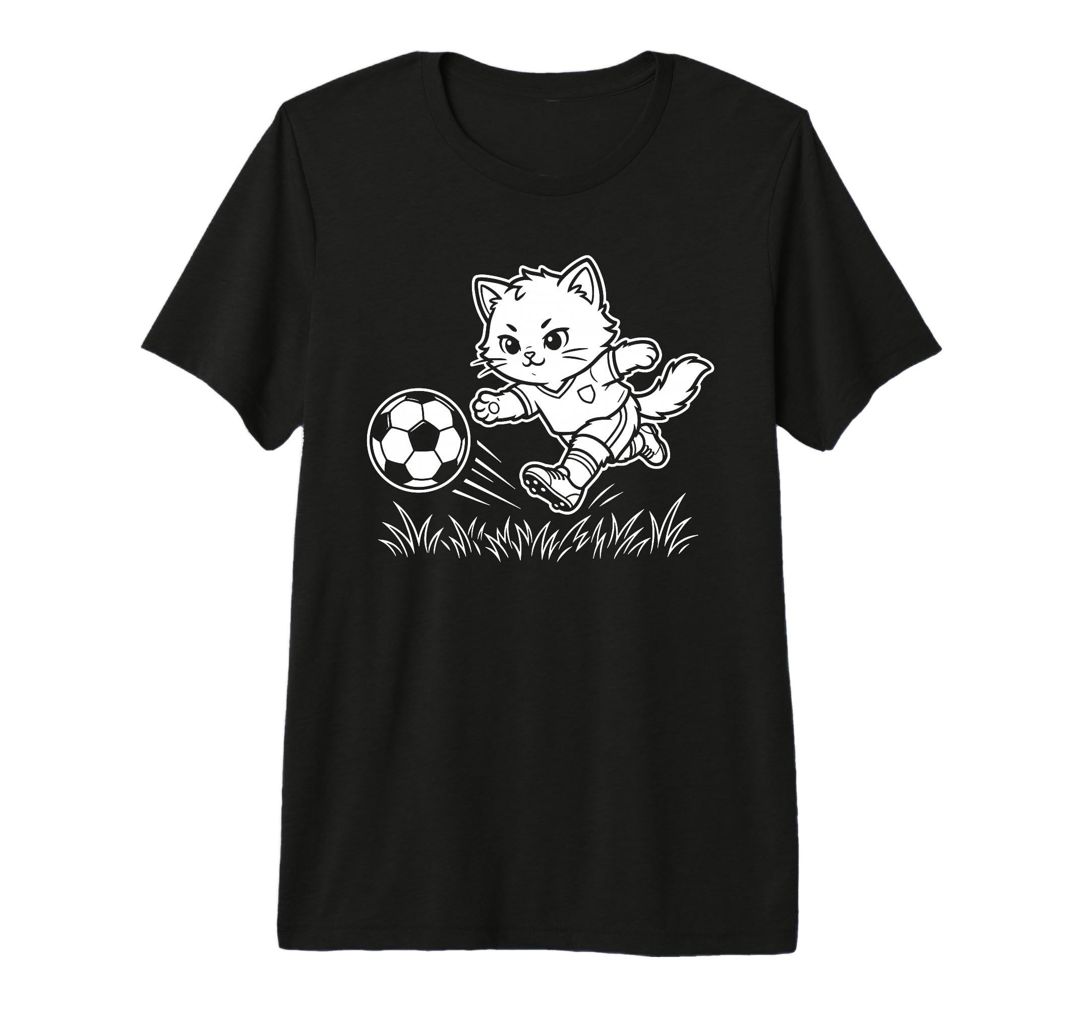 Soccer Kawaii Cat Footballer Goal T-Shirt - Streetwear Style Men Women - T-Shirt, Sweatshirt, Hoodie