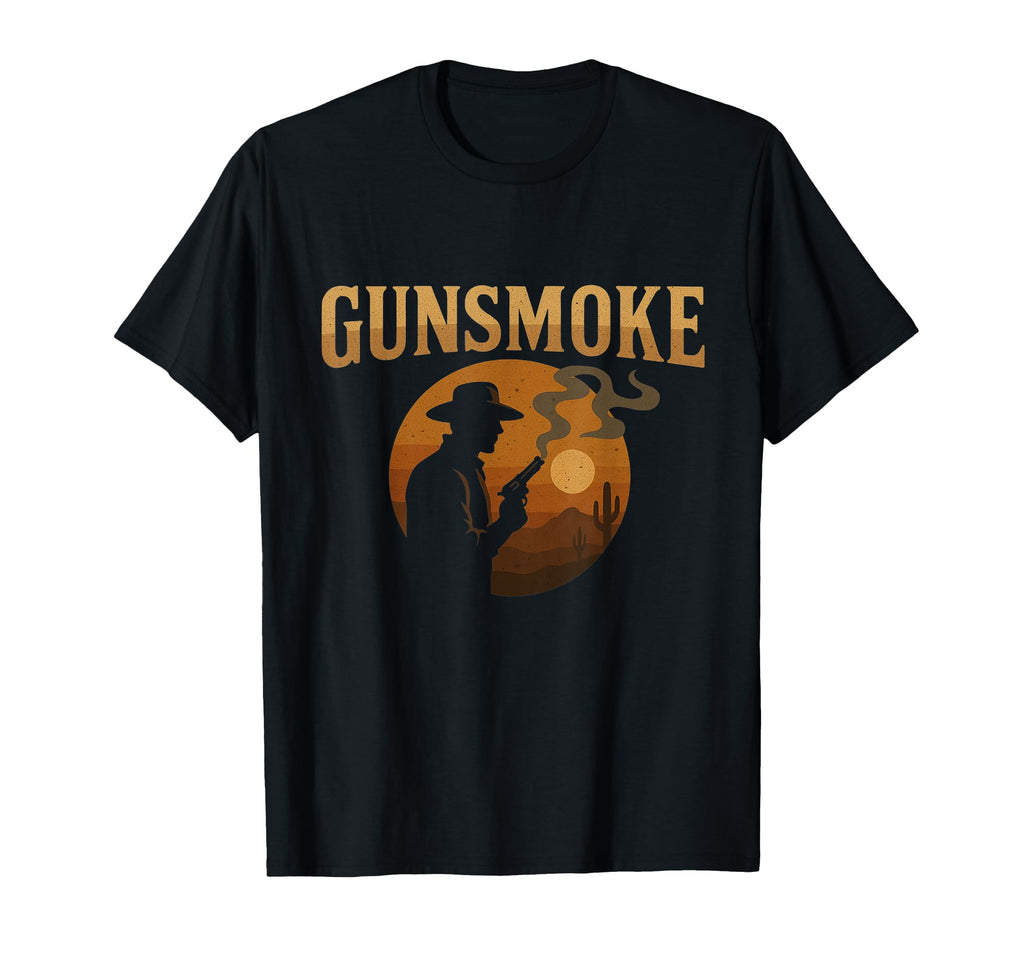 Gunsmoke Cowboy Silhouette Western T-Shirt - Minimalist Print for Adults - T-Shirt, Sweatshirt, Hoodie
