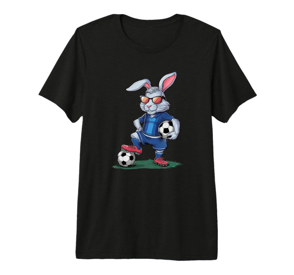 Funny Soccer Rabbit Cartoon Sports Fan T-Shirt - Graphic Print Unisex - T-Shirt, Sweatshirt, Hoodie