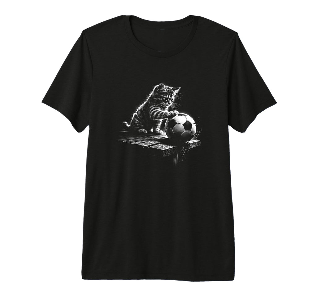 Soccer Cat Playing Football Kitten Fan T-Shirt - Aesthetic Graphic Unisex - T-Shirt, Sweatshirt, Hoodie