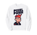 Pixel Punk Character 8 Bit Gaming Sweatshirt - Minimalist Print for Adults - T-Shirt, Sweatshirt, Hoodie