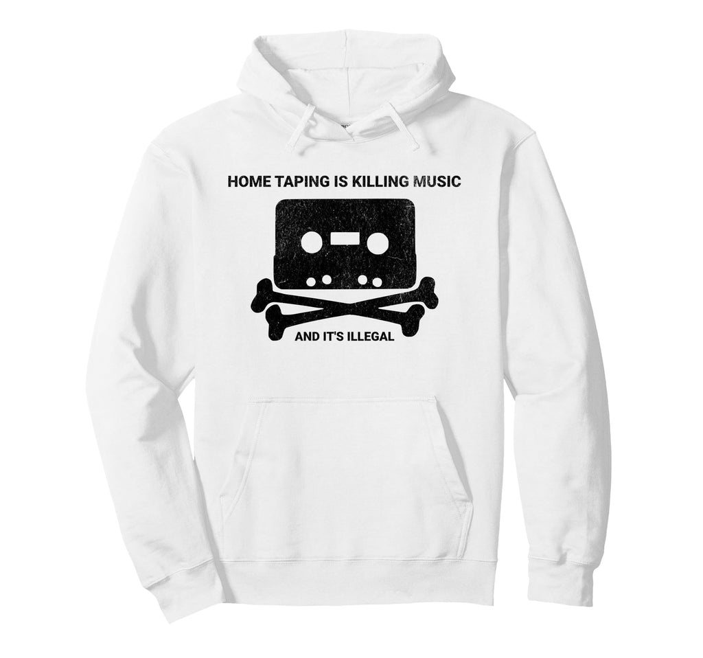 1990S Anti Piracy Music Home Taping Hoodie - Minimalist Print Unisex - T-Shirt, Sweatshirt, Hoodie