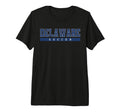 Delaware Soccer Blue Text Tri Blend T-Shirt - Aesthetic Graphic for Adults - T-Shirt, Sweatshirt, Hoodie