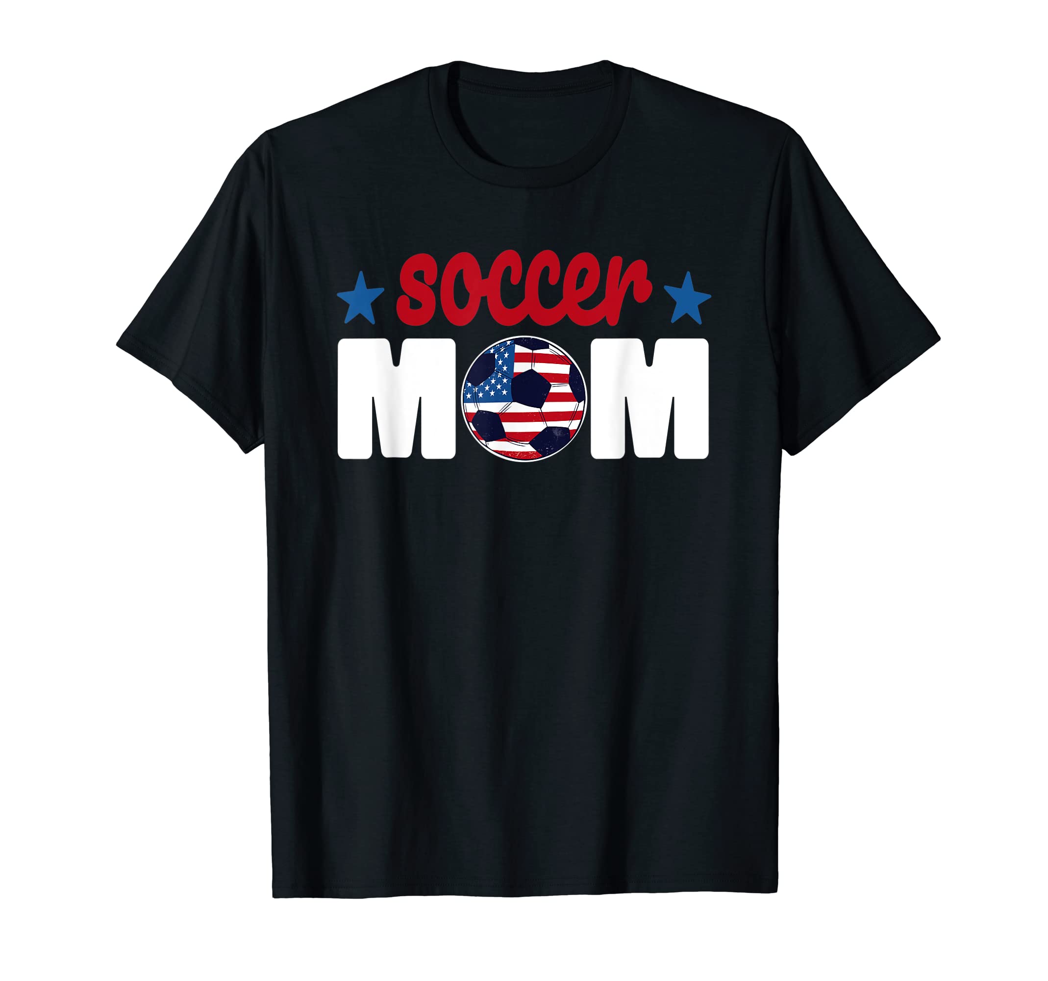 Usa Flag Soccer Ball Us Soccer Mom T-Shirt - Unique Graphic Unisex - T-Shirt, Sweatshirt, Hoodie