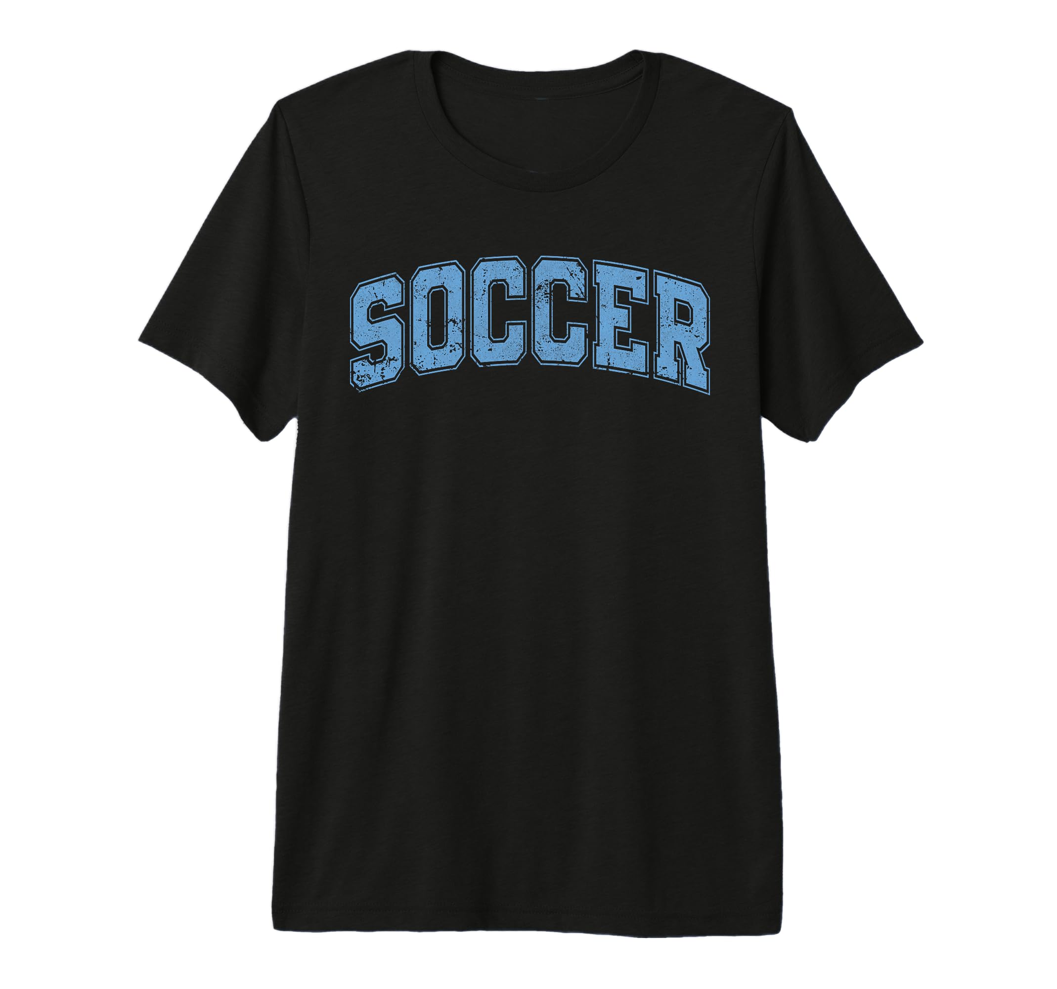 Soccer Varsity Sky Blue Text Tri T-Shirt - Casual Everyday Wear Men Women - T-Shirt, Sweatshirt, Hoodie