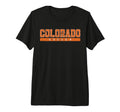 Colorado Soccer Orange Text Tri Blend T-Shirt - Streetwear Style Unisex - T-Shirt, Sweatshirt, Hoodie
