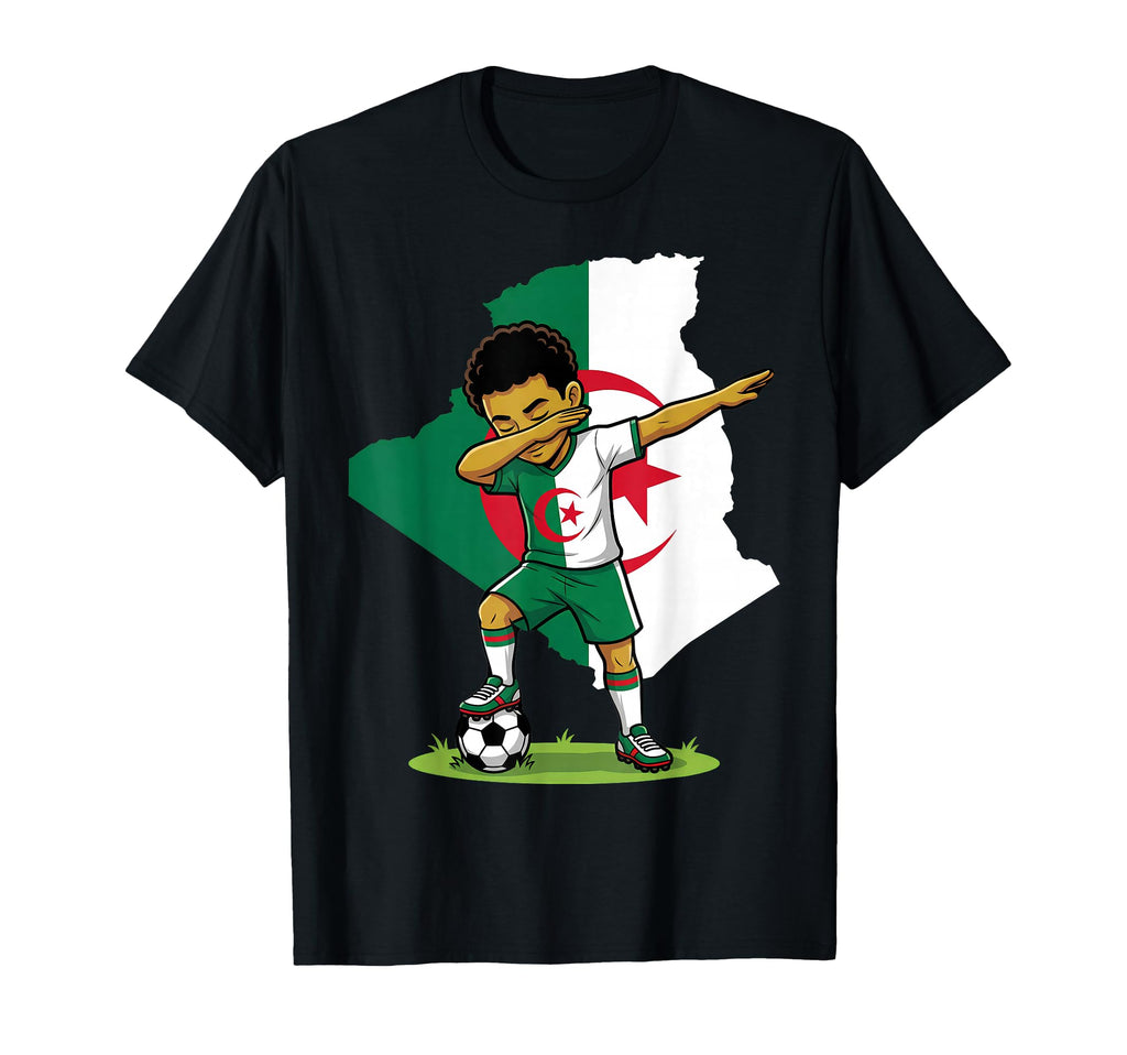 Algeria Soccer Dab Flag Football T-Shirt - Aesthetic Graphic Men Women - T-Shirt, Sweatshirt, Hoodie