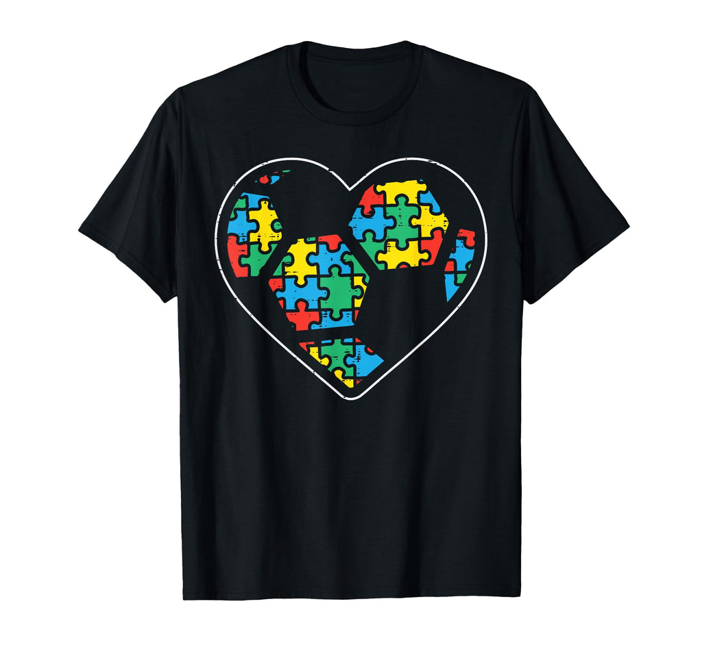 Puzzle Soccer Ball Heart Sport Autism T-Shirt - Fun Novelty Design Unisex - T-Shirt, Sweatshirt, Hoodie