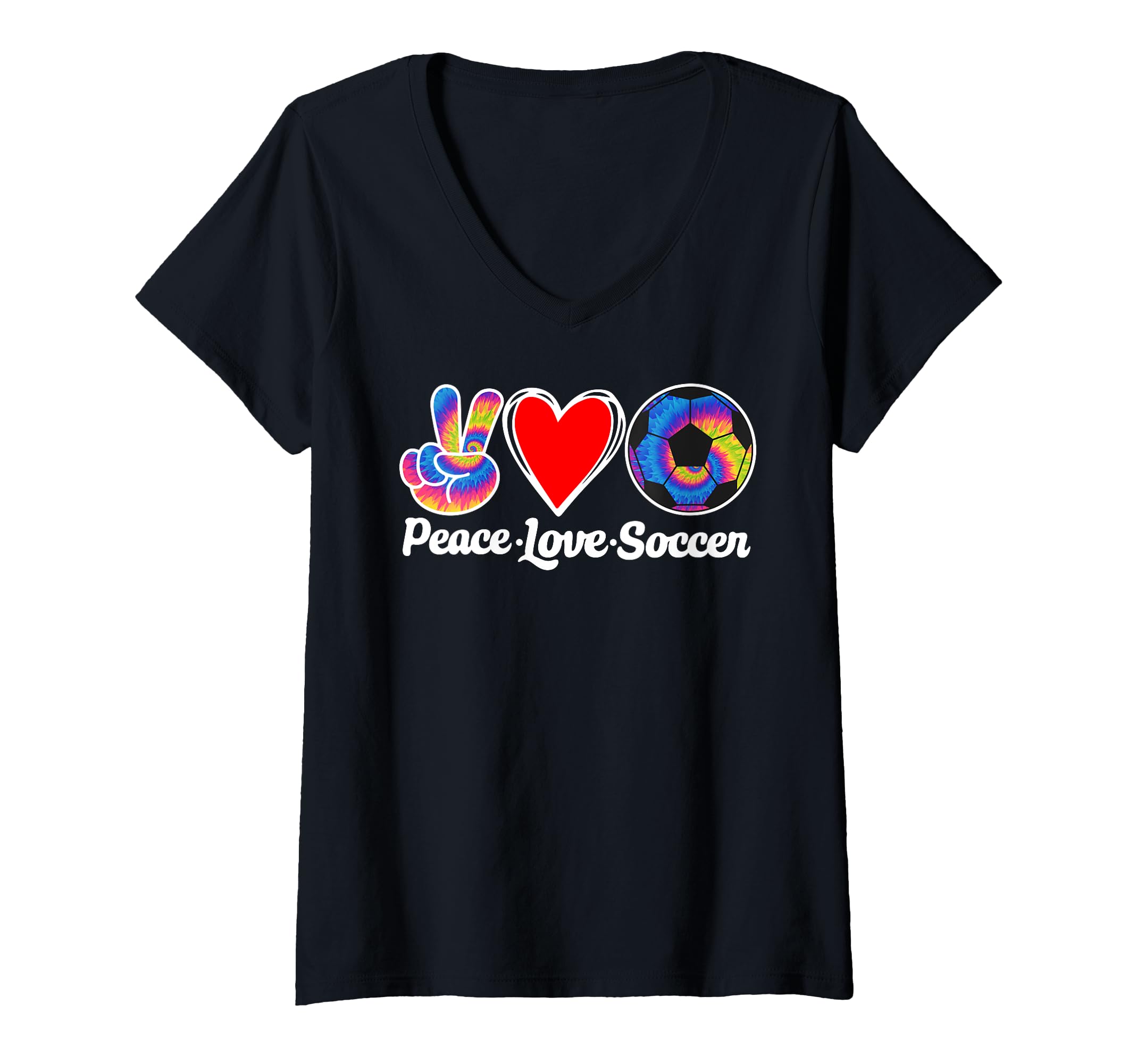 Peace Love Soccer Heart Ball Gift Love T-Shirt - Graphic Print Men Women - T-Shirt, Sweatshirt, Hoodie