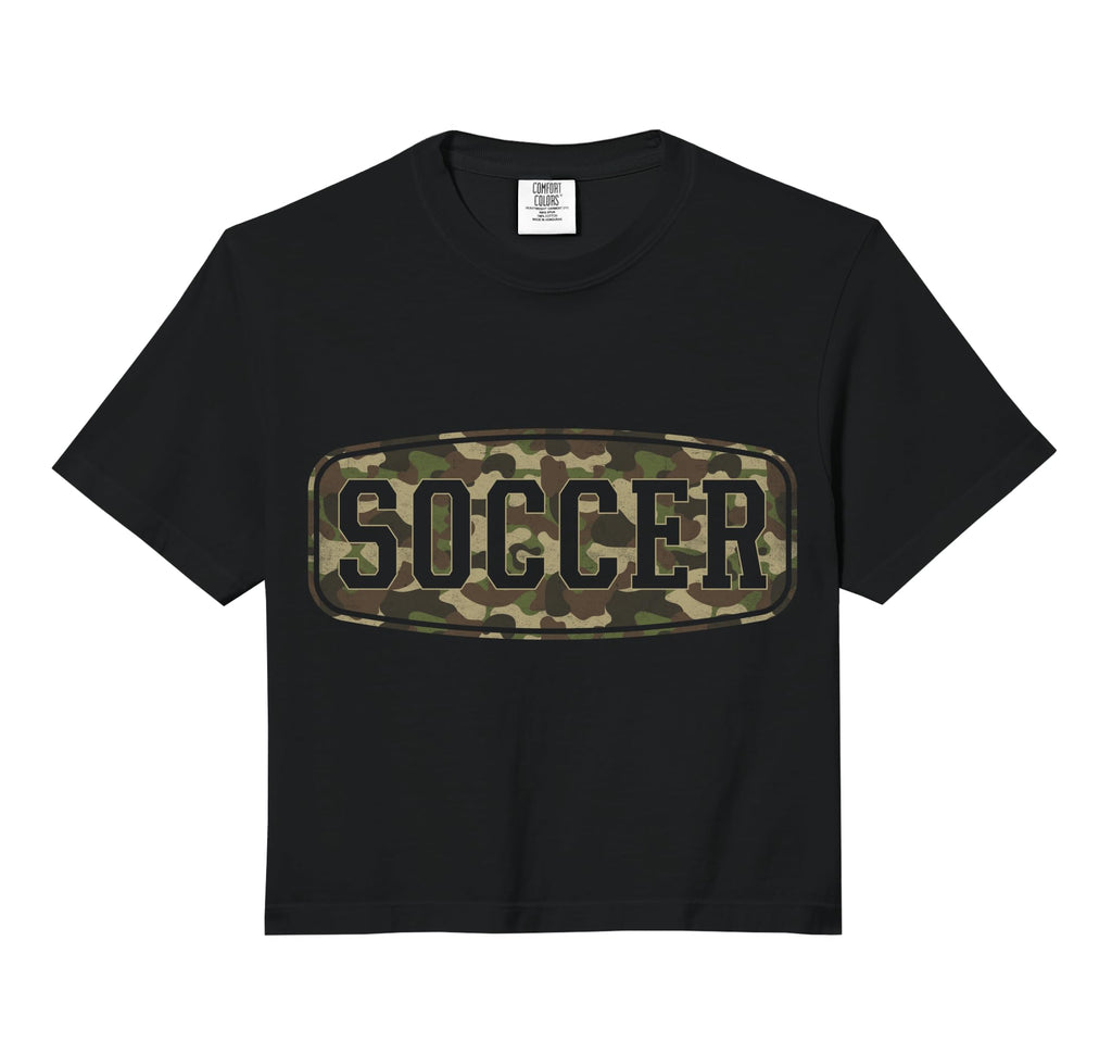 Camo Soccer Camourflage Badge Player T-Shirt - Casual Everyday Wear Unisex - T-Shirt, Sweatshirt, Hoodie