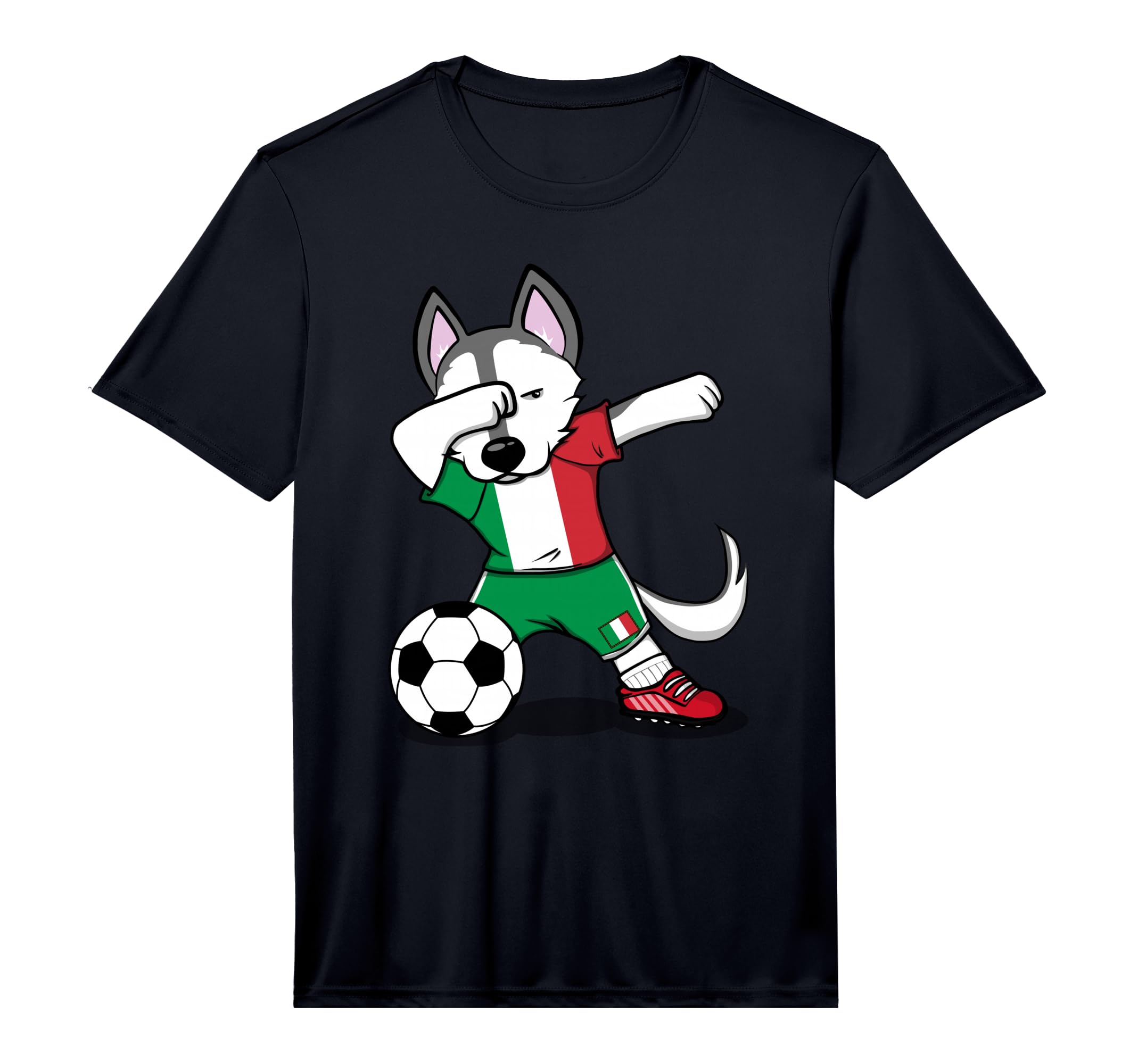 Dabbing Husky Dog Italy Soccer Fans T-Shirt - Streetwear Style Unisex - T-Shirt, Sweatshirt, Hoodie