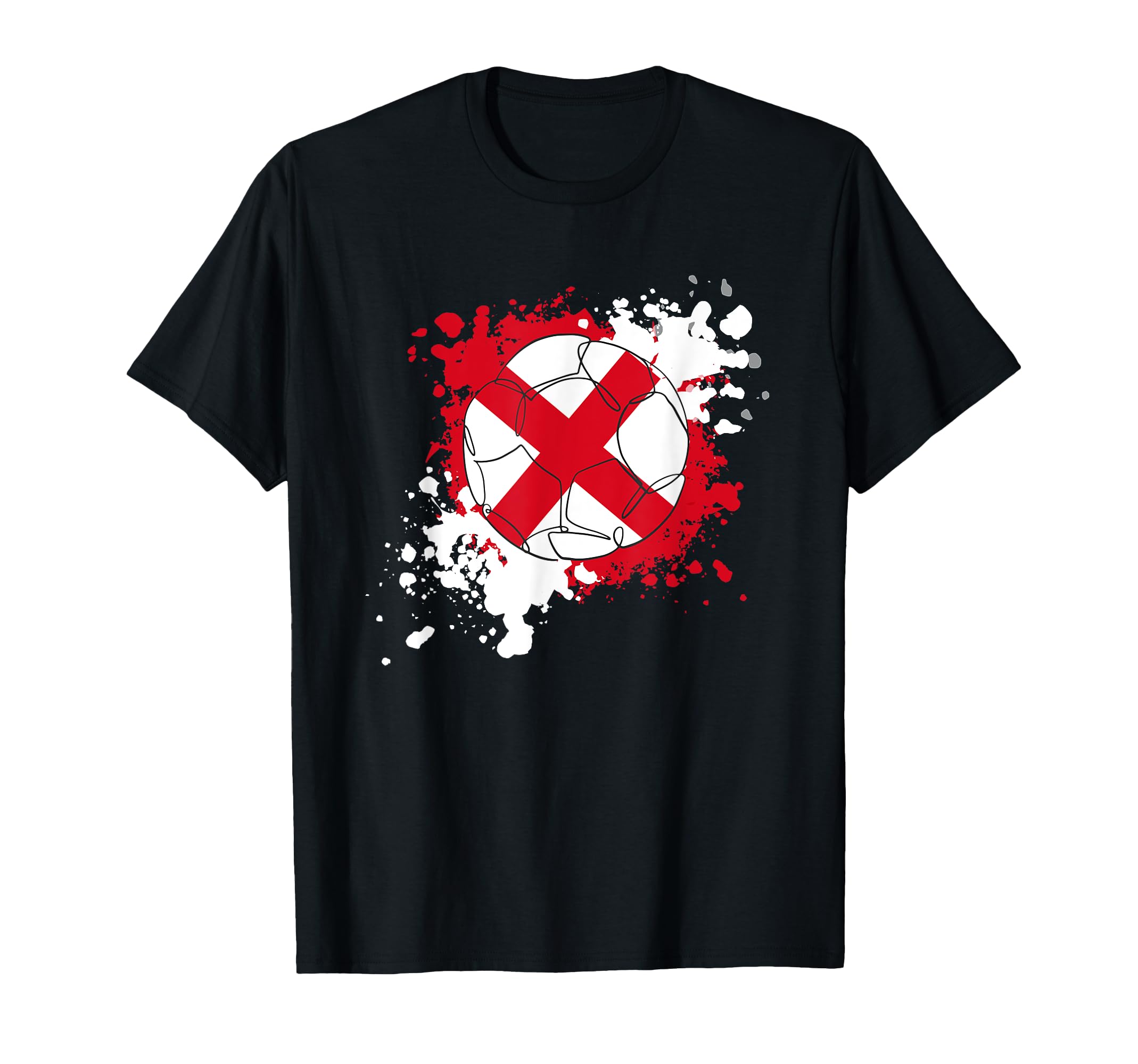 Soccer Ball Flag England T-Shirt - Casual Everyday Wear Men Women - T-Shirt, Sweatshirt, Hoodie