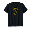 Yellow Black Sport Team Number 7 T-Shirt - Unique Graphic Unisex - T-Shirt, Sweatshirt, Hoodie