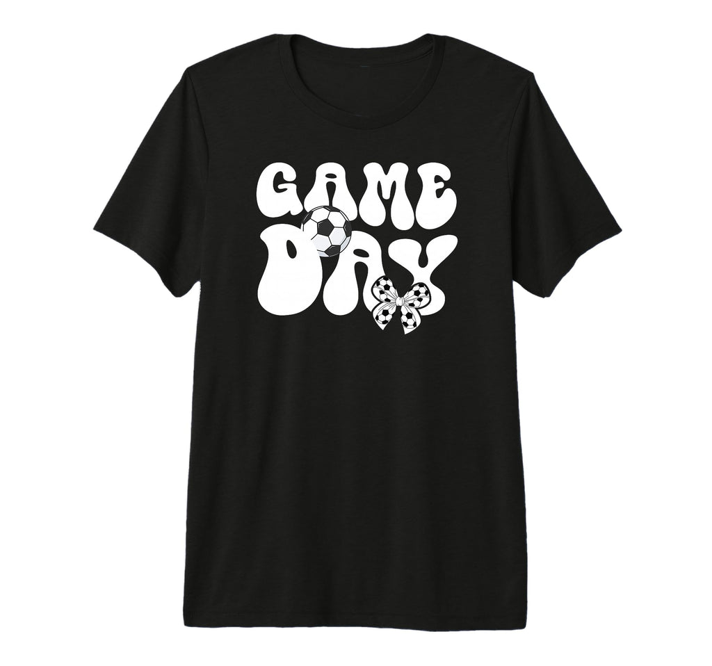 Groovy Soccer Game Day Bow Game Day T-Shirt - Custom Art Print Unisex - T-Shirt, Sweatshirt, Hoodie