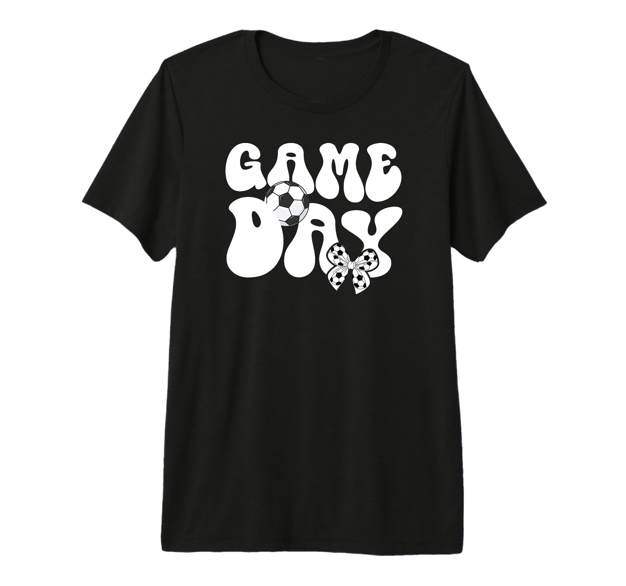 Groovy Soccer Game Day Bow Game Day T-Shirt - Custom Art Print Unisex - T-Shirt, Sweatshirt, Hoodie